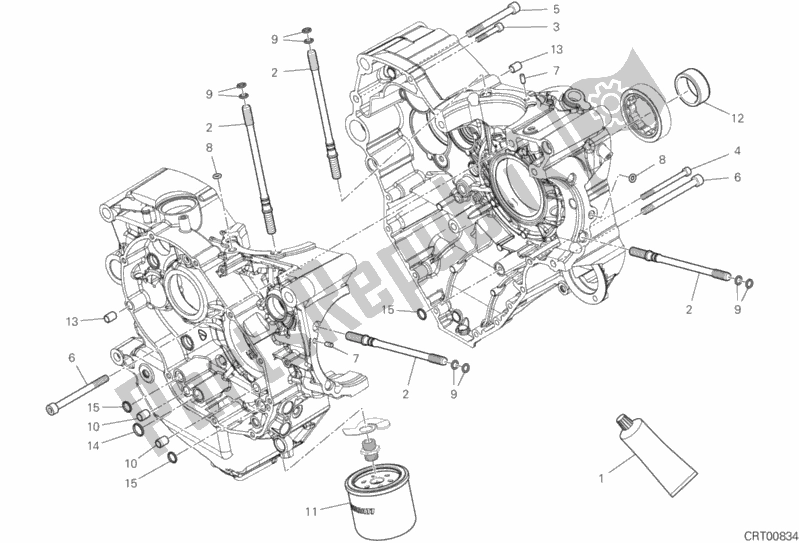 All parts for the 09b - Half-crankcases Pair of the Ducati Diavel 1260 S Thailand 2020